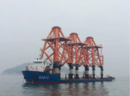 广东省首个海上风电项目完成基础结构施工