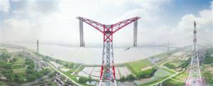 世界最高电压等级 特高压工程跨越长江