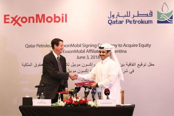 卡塔尔石油公司与埃克森美孚就阿根廷页岩气股权签署协议