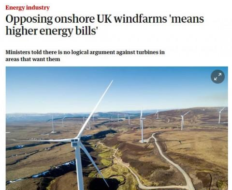 英国反对陆上风电场意味着更高的“能源价格”