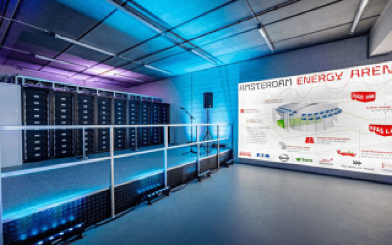 日产公司制造的3兆瓦储能系统在约翰克鲁伊夫竞技场投入运营