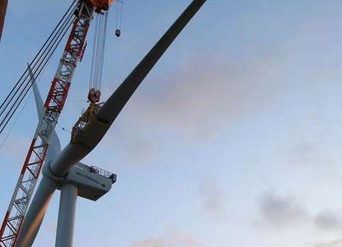 第一台MHI维斯塔斯8.3MW机器安装在Vattenfall项目