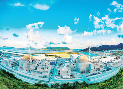 台山核电站全景法国总统马克龙就任后的首次中国行,推动两国在核能