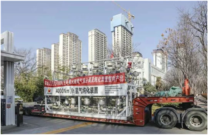 中国石油首套4000标方电解水制氢气液分离及纯化装置顺利产出